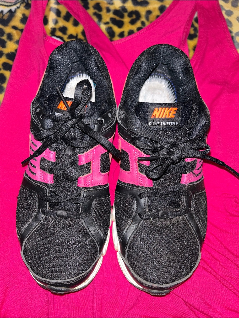 Nike Women's Black and Hot Pink Running Sneakers